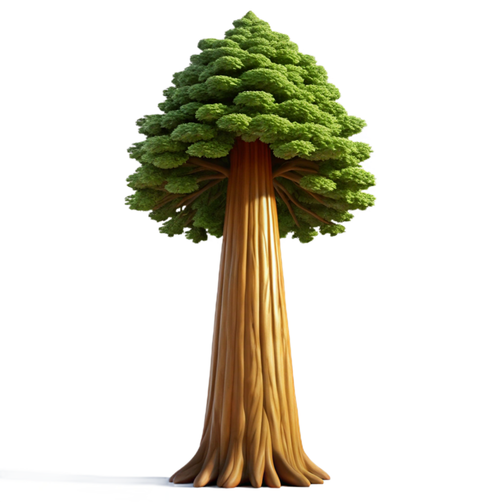 exquisite joyful tropical A giant sequoia tree towering over a forest, detailed and realistic, with dappled sunlight filtering through the branches refined png