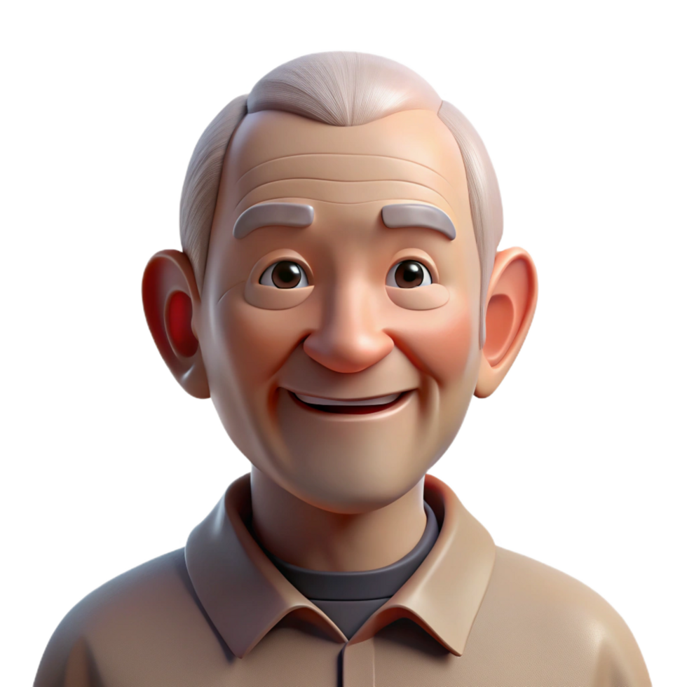 impressive bold artistic Portrait of an elderly man with deep wrinkles, a weathered face, and a kind smile, lit by soft, diffused natural light, in the style of a hyperrealistic photograph original png