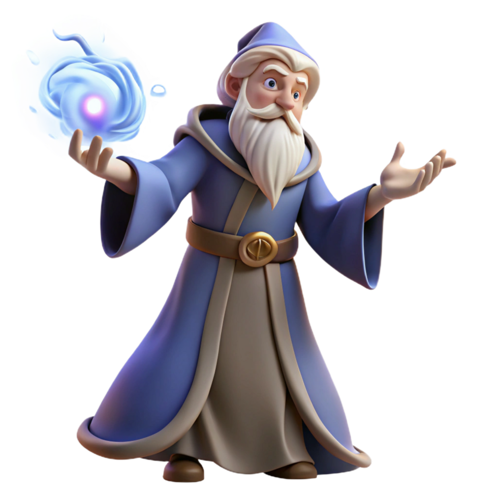 remarkable mid century A wise old wizard casting a spell, swirling magical energy, dramatic lighting, fantasy art professional png