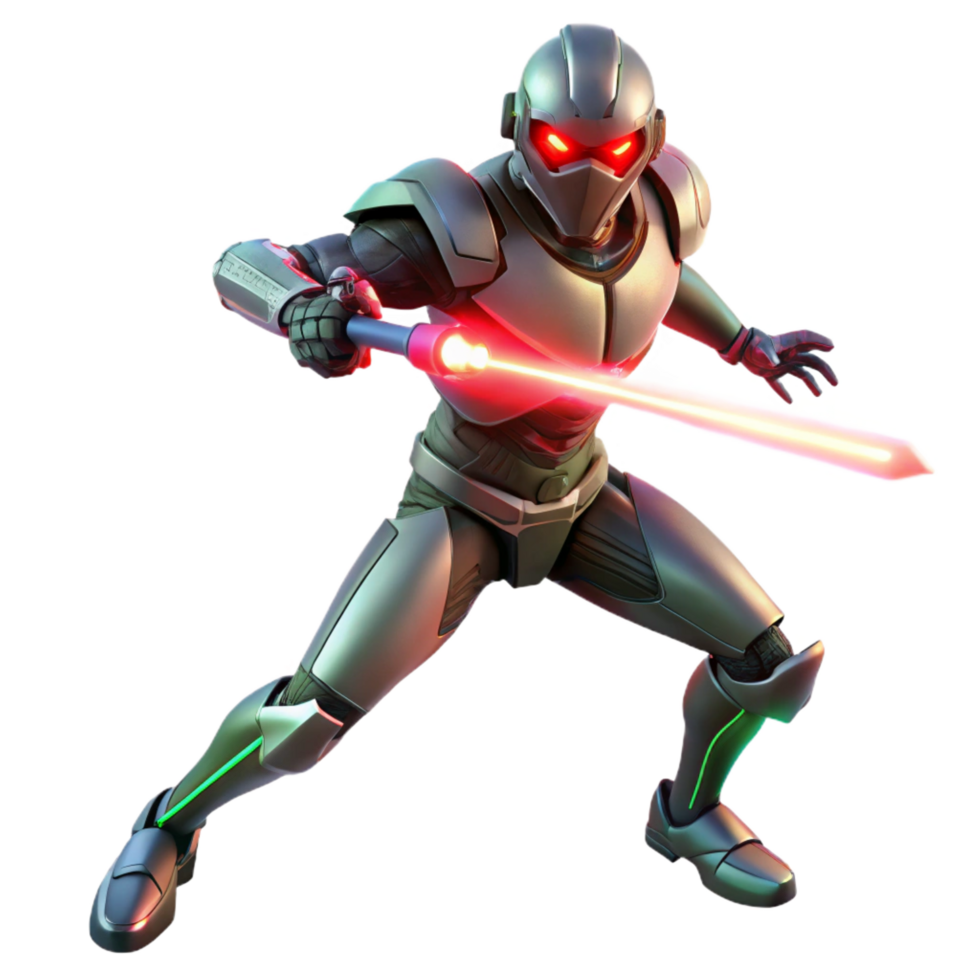 nostalgic glorious A cyborg with glowing red eyes, wielding a futuristic energy weapon, dynamic pose, neon lighting, cyberpunk style, 8K png