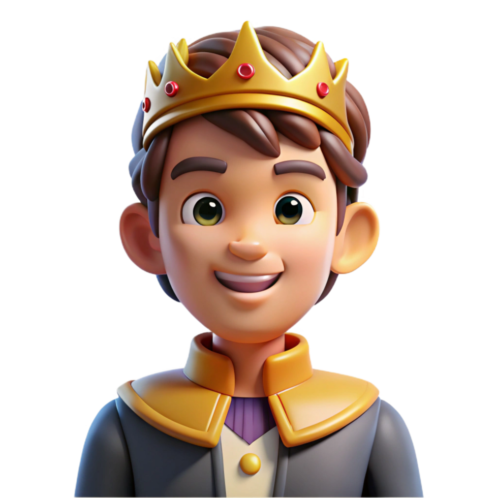 enchanting dynamic gothic Portrait of a charming prince with a regal crown, a dashing smile, and a confident posture, lit by warm, royal lighting, in a fairytale style studio quality png
