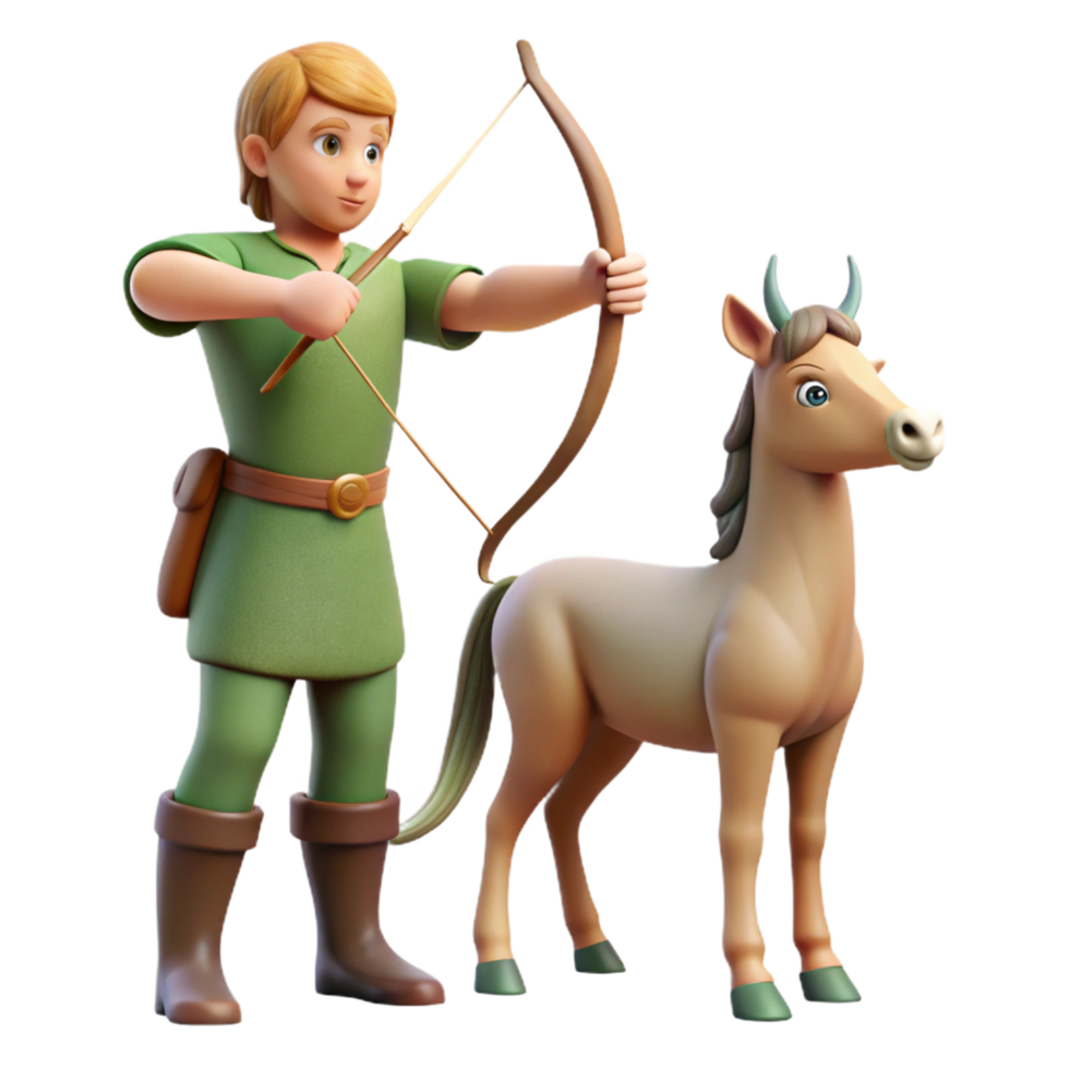 fascinating tranquil creative A wise centaur teaching archery to a young human, soft, diffused lighting, Renaissance style premium png