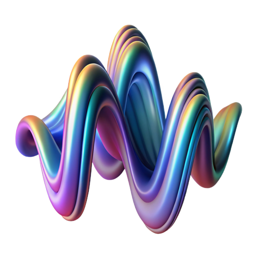 remarkable surreal An abstract representation of sound waves, visualized as vibrant, flowing lines, lit by a dynamic, changing light, in a synaesthetic style studio quality png