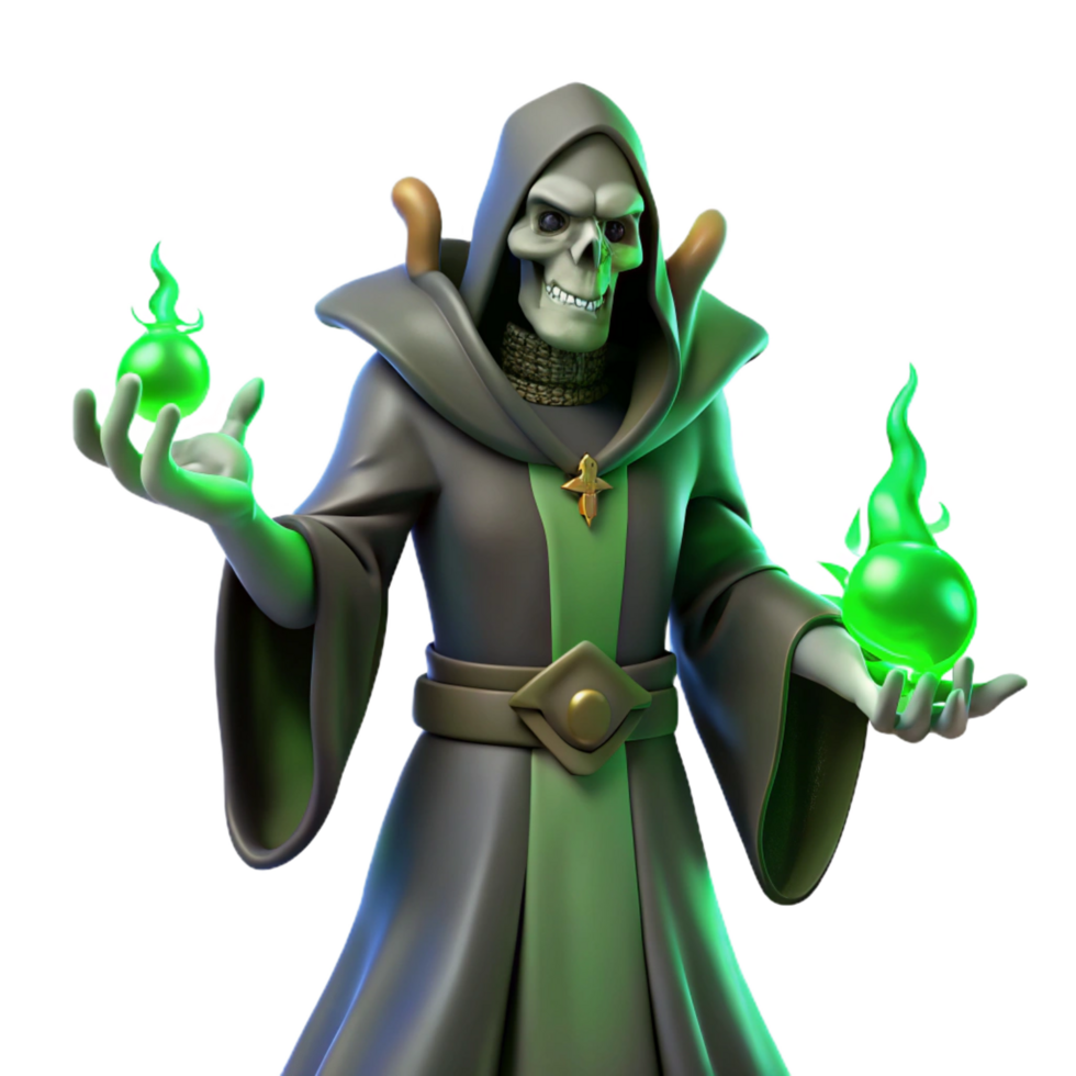 passionate impressive A sinister warlock performing a ritual in a dark forest, eerie green lighting, dark fantasy style refined png