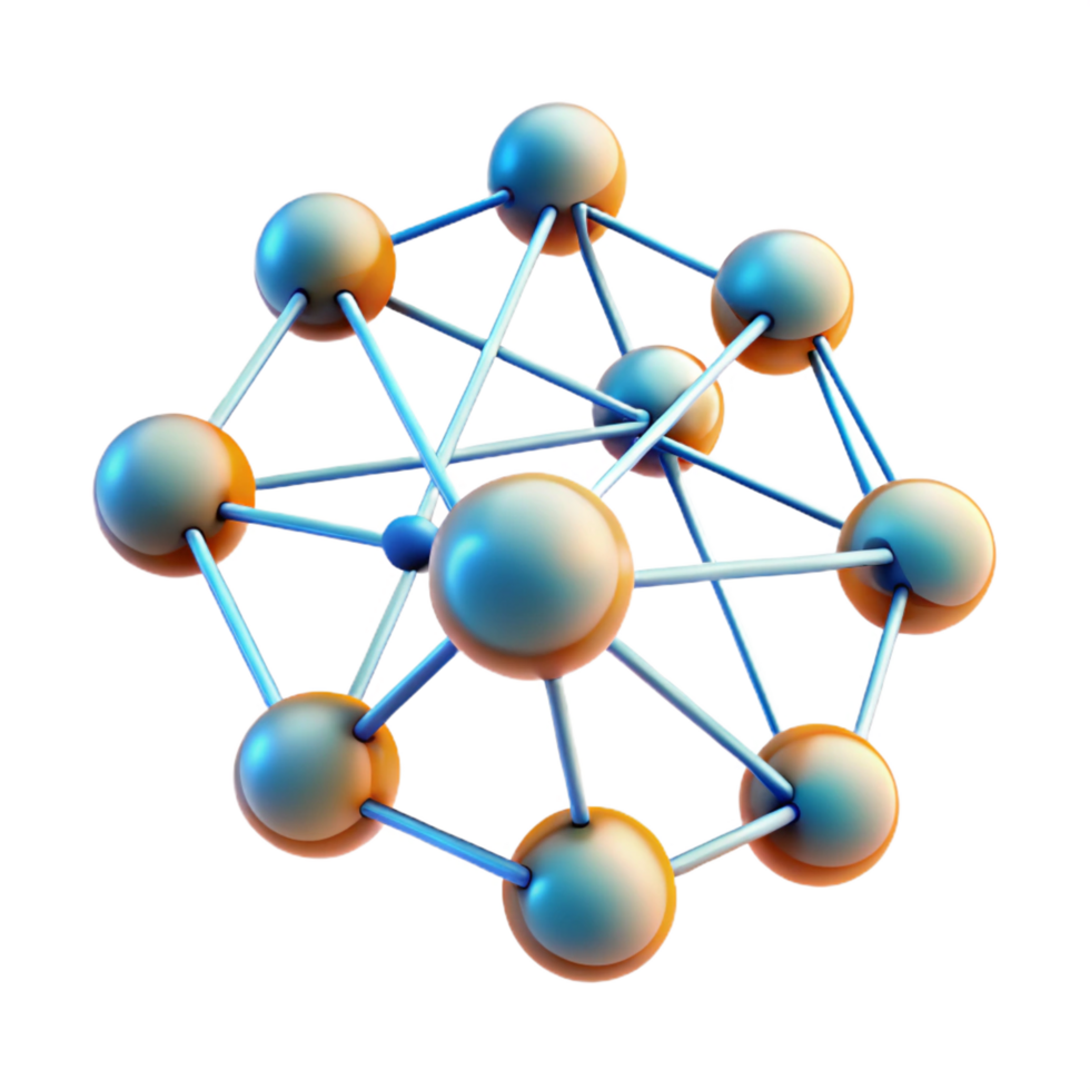 dramatic tranquil elegant A network of interconnected nodes, pulsating with data, glowing lines, abstract data visualization style genuine png