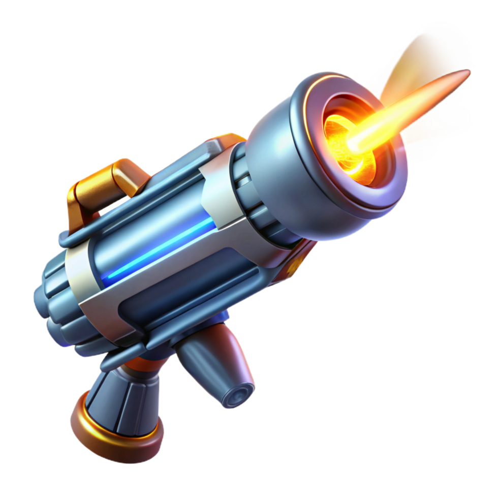 gorgeous gothic A futuristic weapon firing a beam of energy, sparks flying, illuminated by a dramatic muzzle flash, in a sci fi, action style gallery standard png