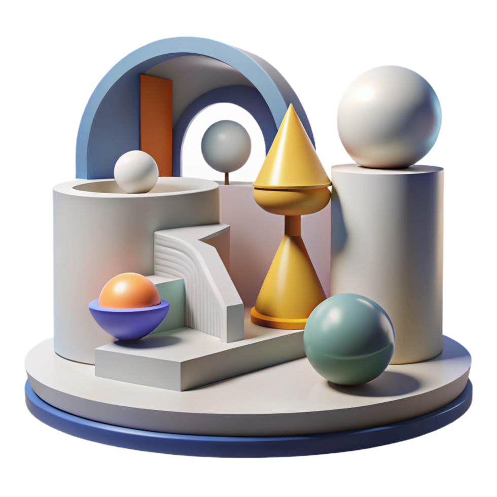 mysterious pristine A modern art museum, abstract sculptures, minimalist design, bright natural light, exclusive png