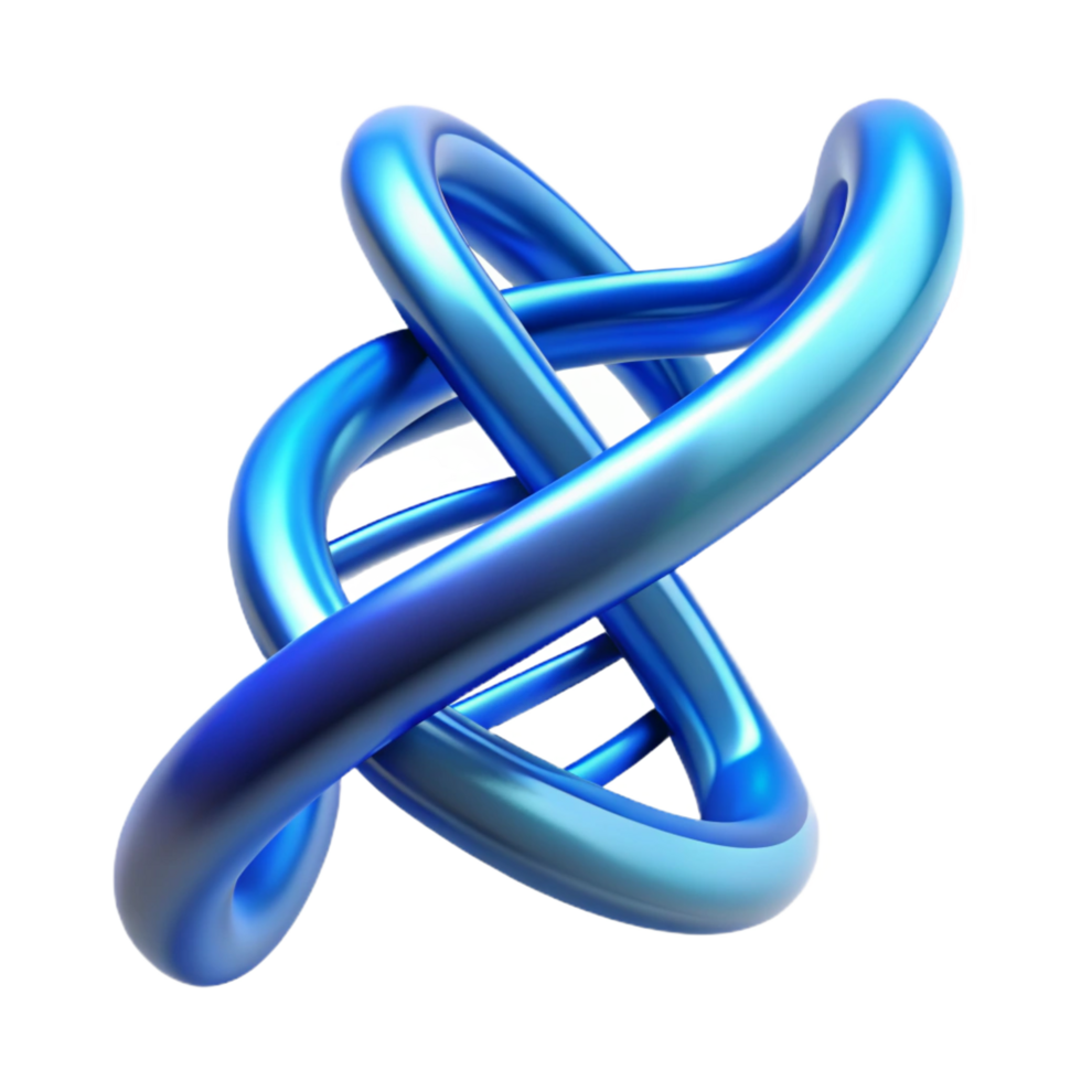 exemplary art deco A DNA double helix, glowing with a vibrant blue light, rotating slowly, rendered in a scientific, 3D model style premium png