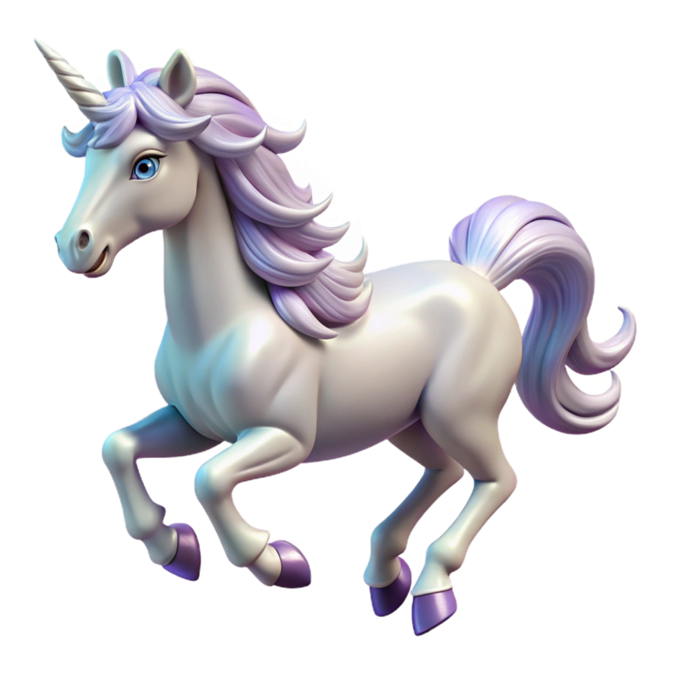 intense magnificent A mystical unicorn with a silver horn and flowing mane, galloping through a field of moonlit flowers, dreamy and ethereal style refined png