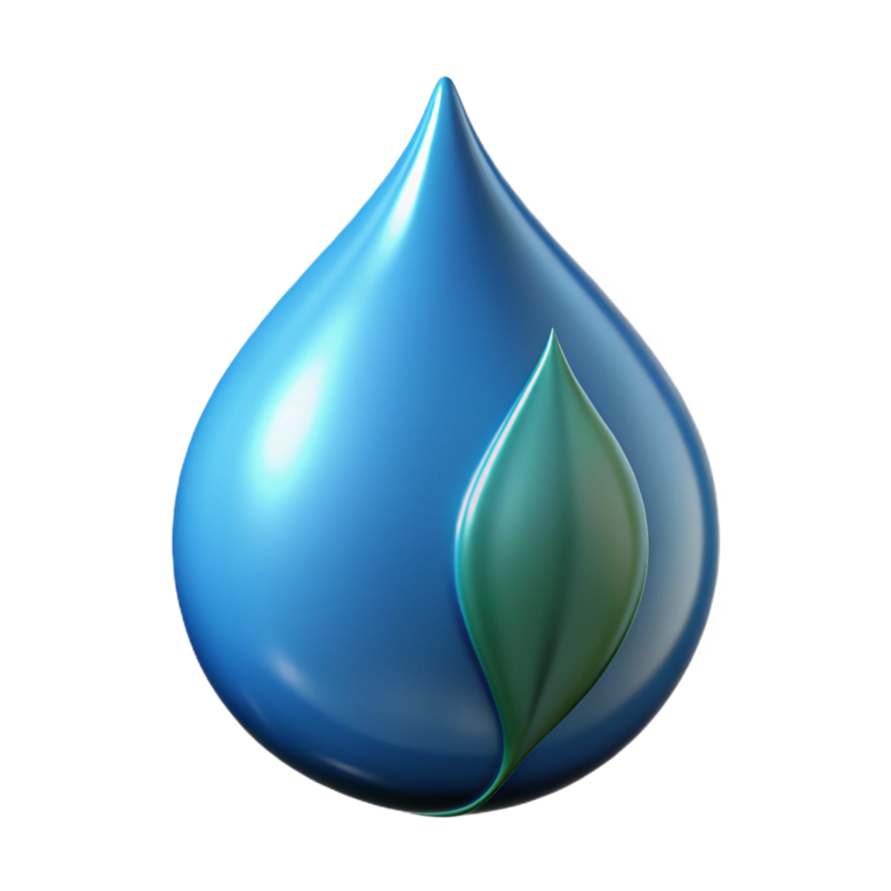 sought after geometric A single rain drop on a leaf, reflecting the surrounding environment, macro photography, detailed reflections, genuine png