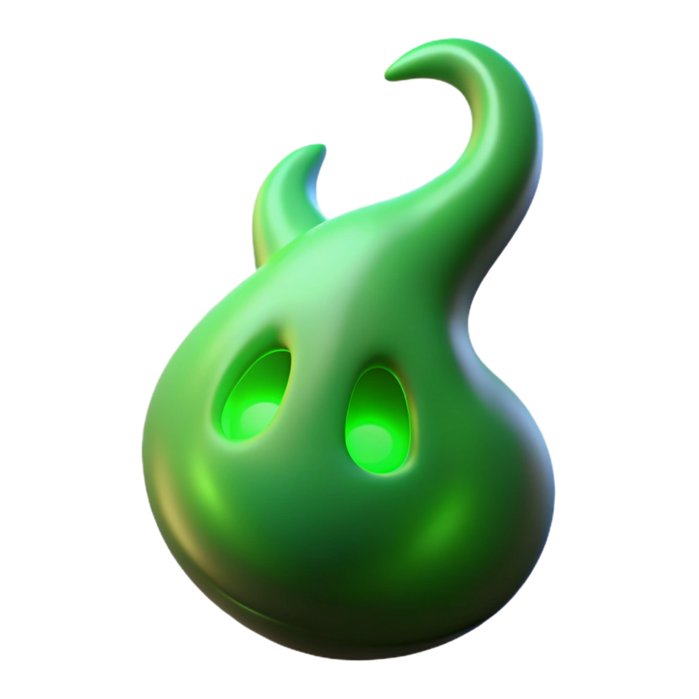 inspired artistic A mysterious Will o the wisp flickering in a dark forest, eerie green light, surreal style 8K png