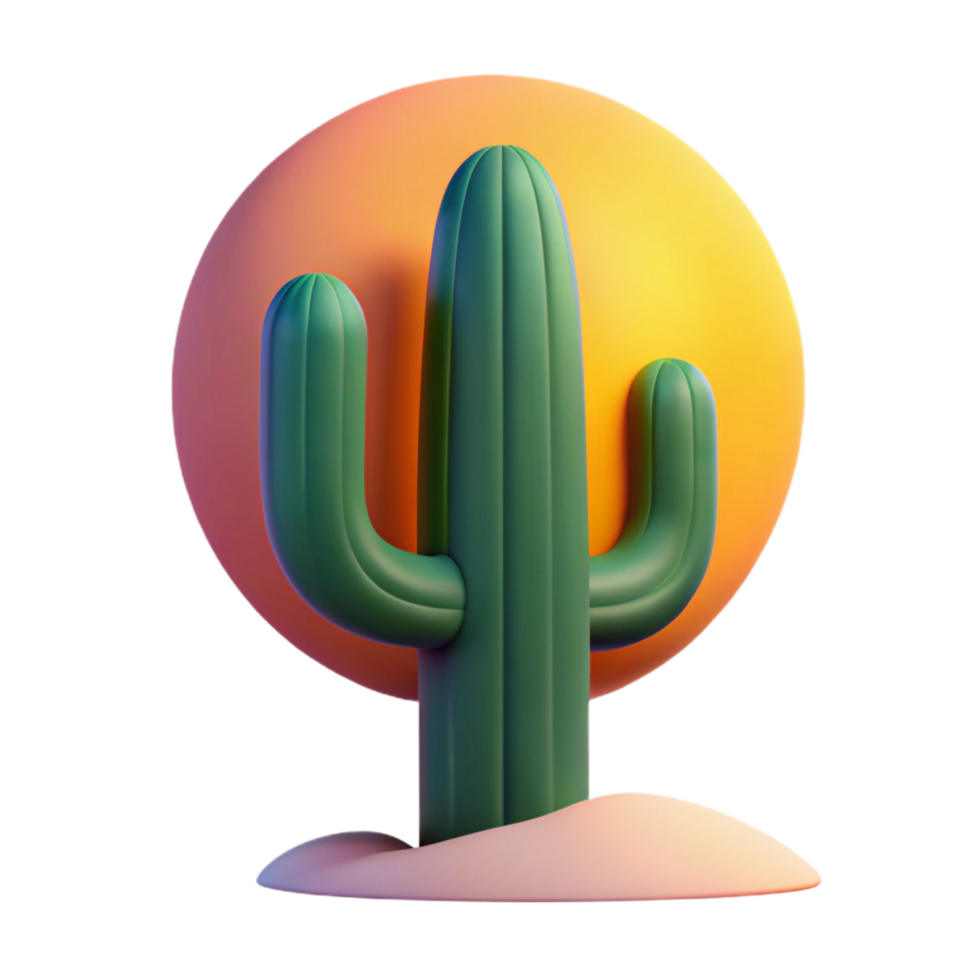 nostalgic extraordinary A solitary cactus silhouetted against a vibrant desert sunset, minimalist and graphic design style top tier png