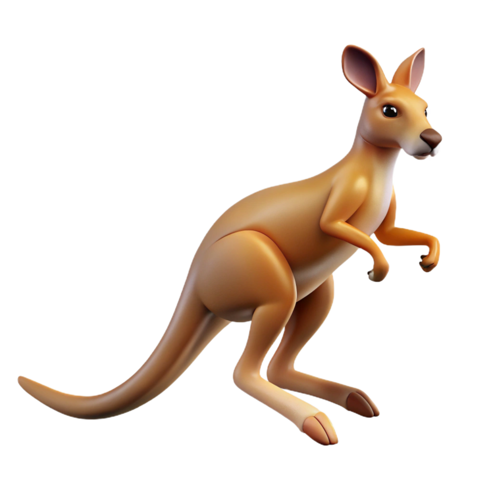 captivating distinguished A kangaroo hopping across the Australian outback, red dirt, dynamic pose png