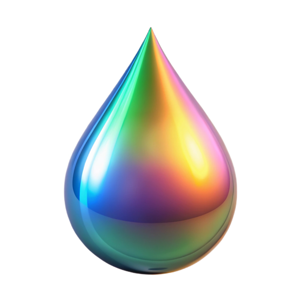 standout mid century A single, perfect droplet of water refracting a spectrum of colors, dramatically lit from below fine detail png