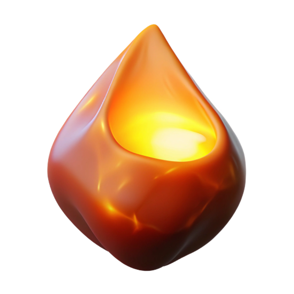 pristine playful art deco A single, glowing ember floating in darkness, radiating a soft, warm light fine detail png