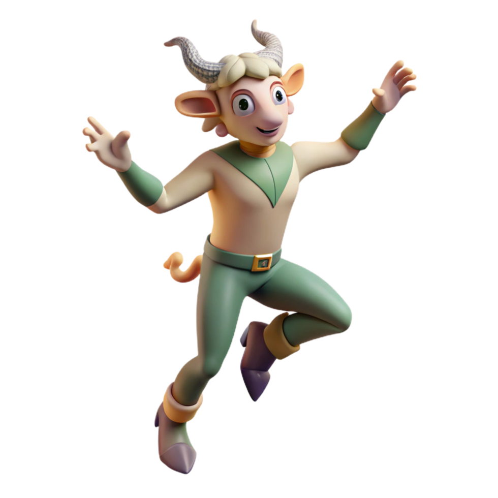 breathtaking nostalgic classic A playful satyr dancing in a moonlit forest, soft, diffused lighting, Rococo style museum quality png