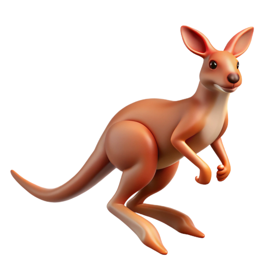 stunning iconic A kangaroo hopping across the Australian outback, red dirt, dynamic pose png