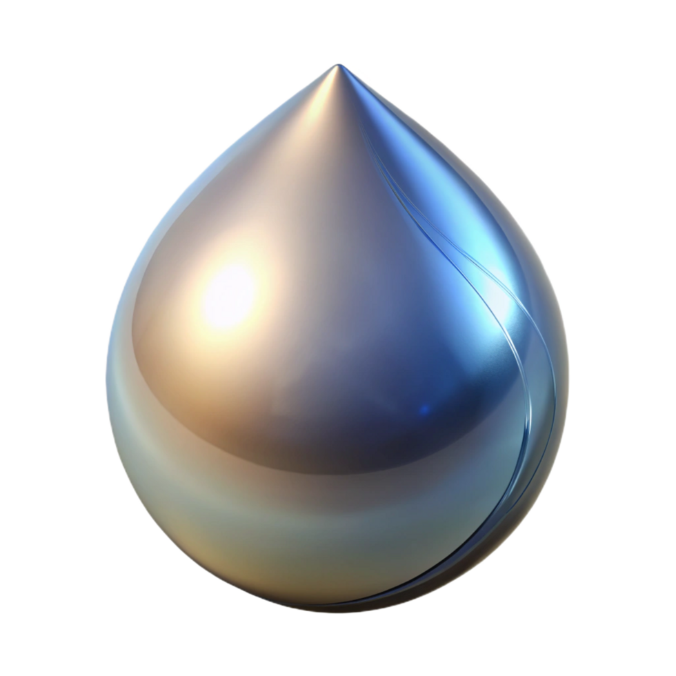 dazzling signature A single, perfect droplet of mercury, reflecting a distorted image of the surrounding space, with realistic lighting, in a minimalist style png