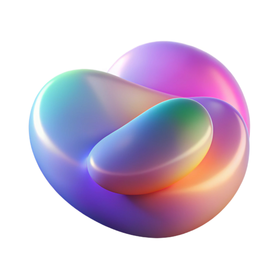 magnifique ancien une séries de chevauchement, translucide formes, avec une pente de couleurs, dans une doux, rêveur style, en dessous de une diffuser, ambiant lumière 8k png