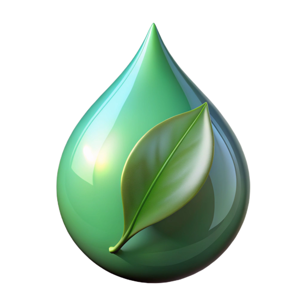 striking organic A single rain drop on a leaf, reflecting the surrounding environment, macro photography, detailed reflections, luxury png