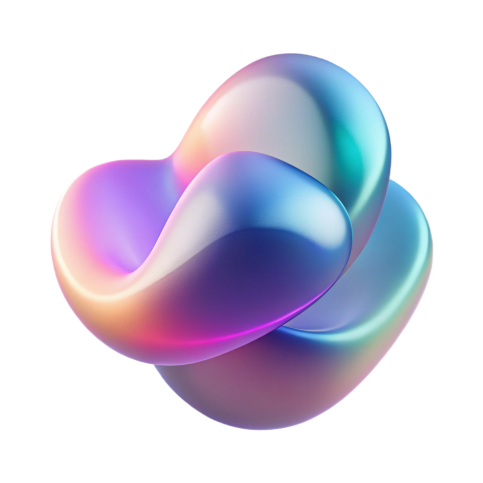 reflective radiant A series of overlapping, translucent shapes, with a gradient of colors, in a soft, dreamy style, under a diffuse, ambient light gallery standard png