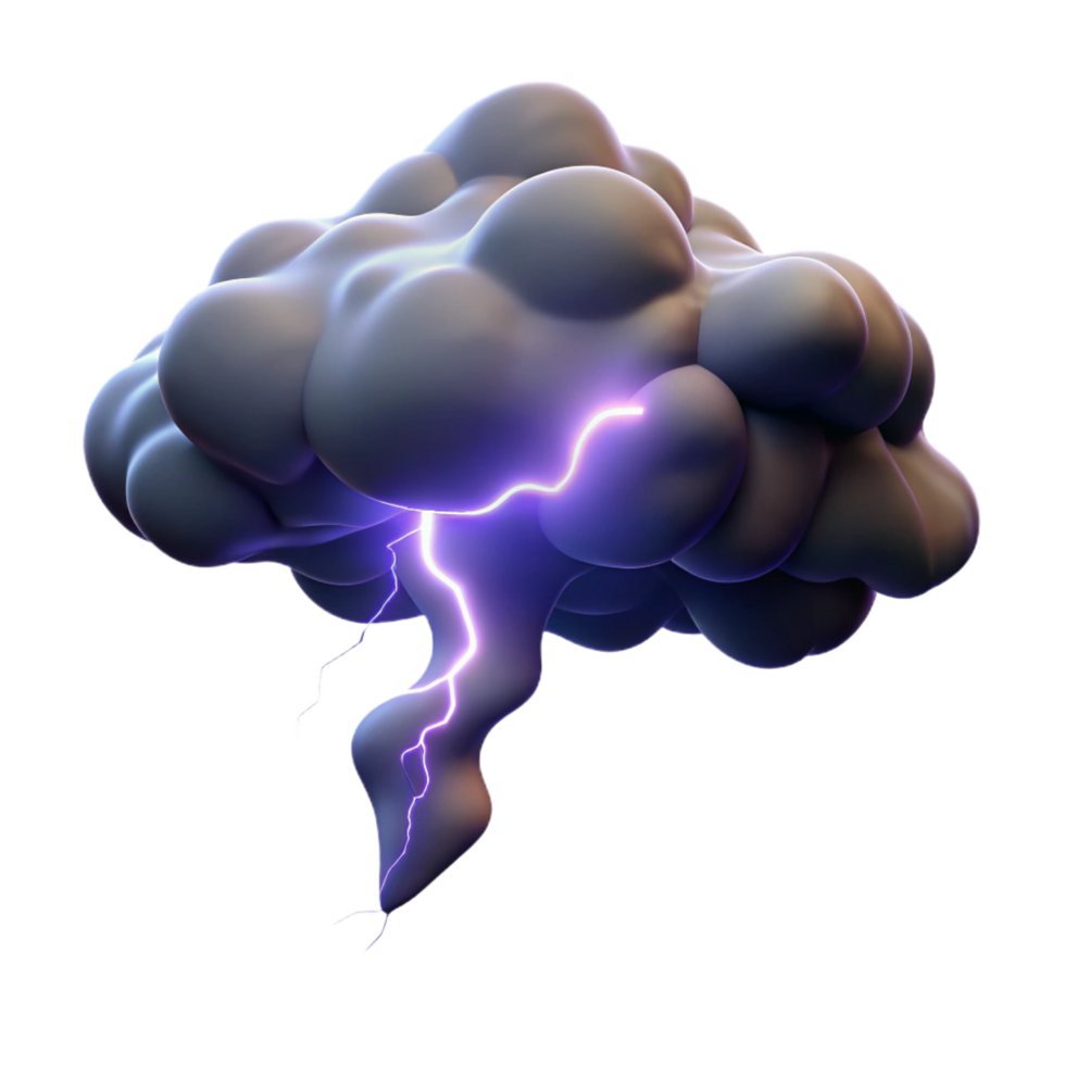 sumptuous abstract A lightning strike illuminating a stormy sky, dramatic and powerful, dark and moody, landscape photography premium png