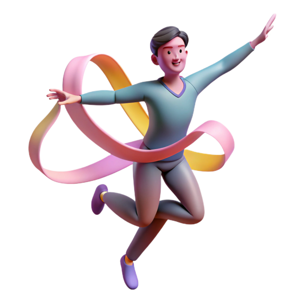 remarkable gothic Portrait of an energetic dancer with flowing ribbons, stage lighting, contemporary dance style perfect clarity png