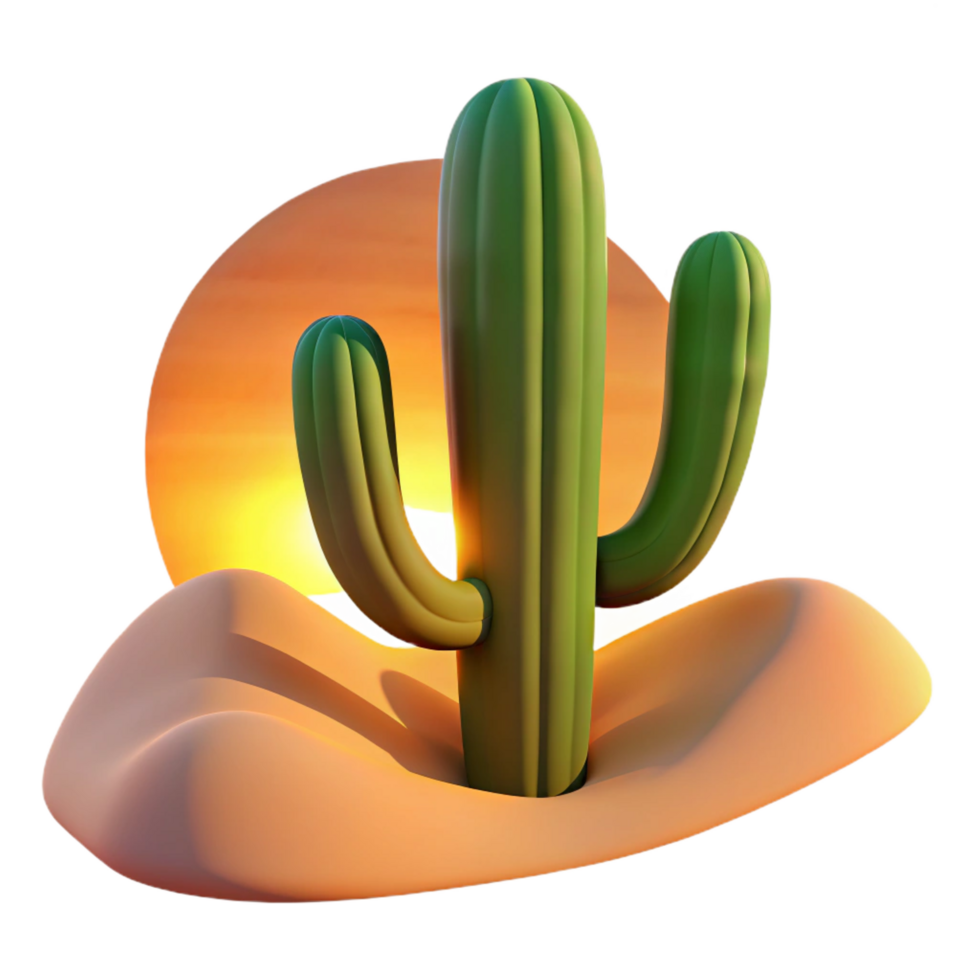 unparalleled bohemian A desert cactus at sunset, warm, golden light, dramatic shadows, realistic style, sharp png