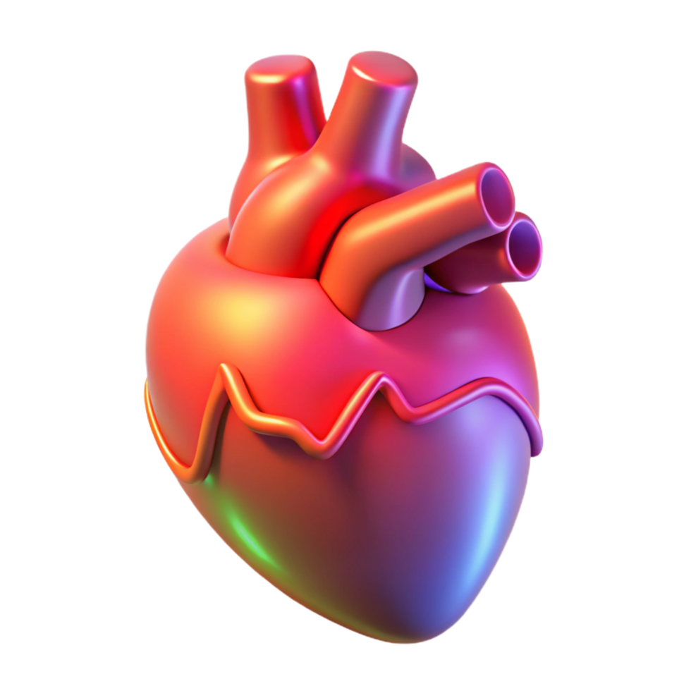fascinating passionate contemporary A holographic projection of a human heart, pulsing rhythmically, soft red lighting, medical style detailed png