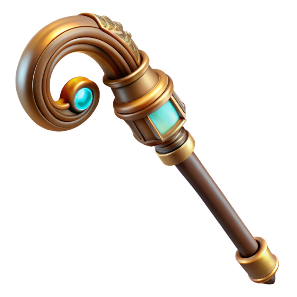 quintessential geometric A steampunk cane, intricately carved wood and brass, concealing a hidden blade, soft, ambient lighting, mystery novel style high quality png