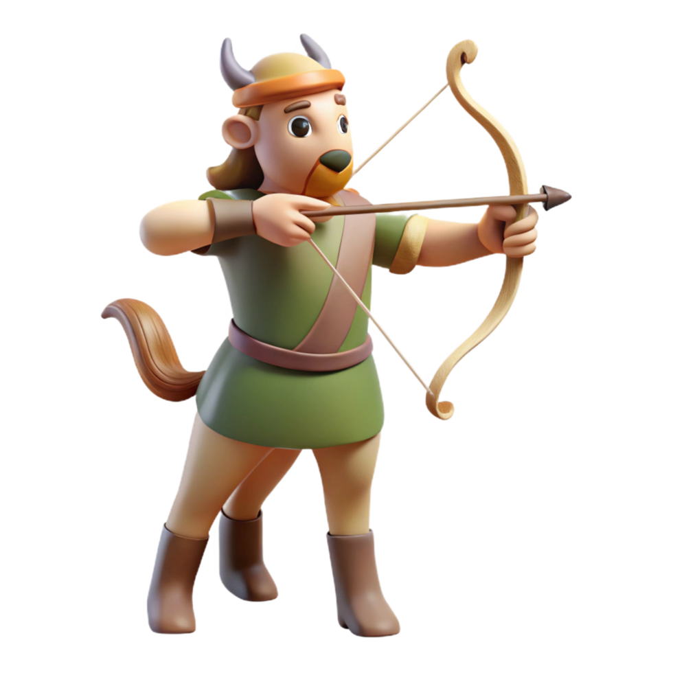 enchanting unforgettable A wise centaur teaching archery in a sunlit forest glade, Impressionist style png