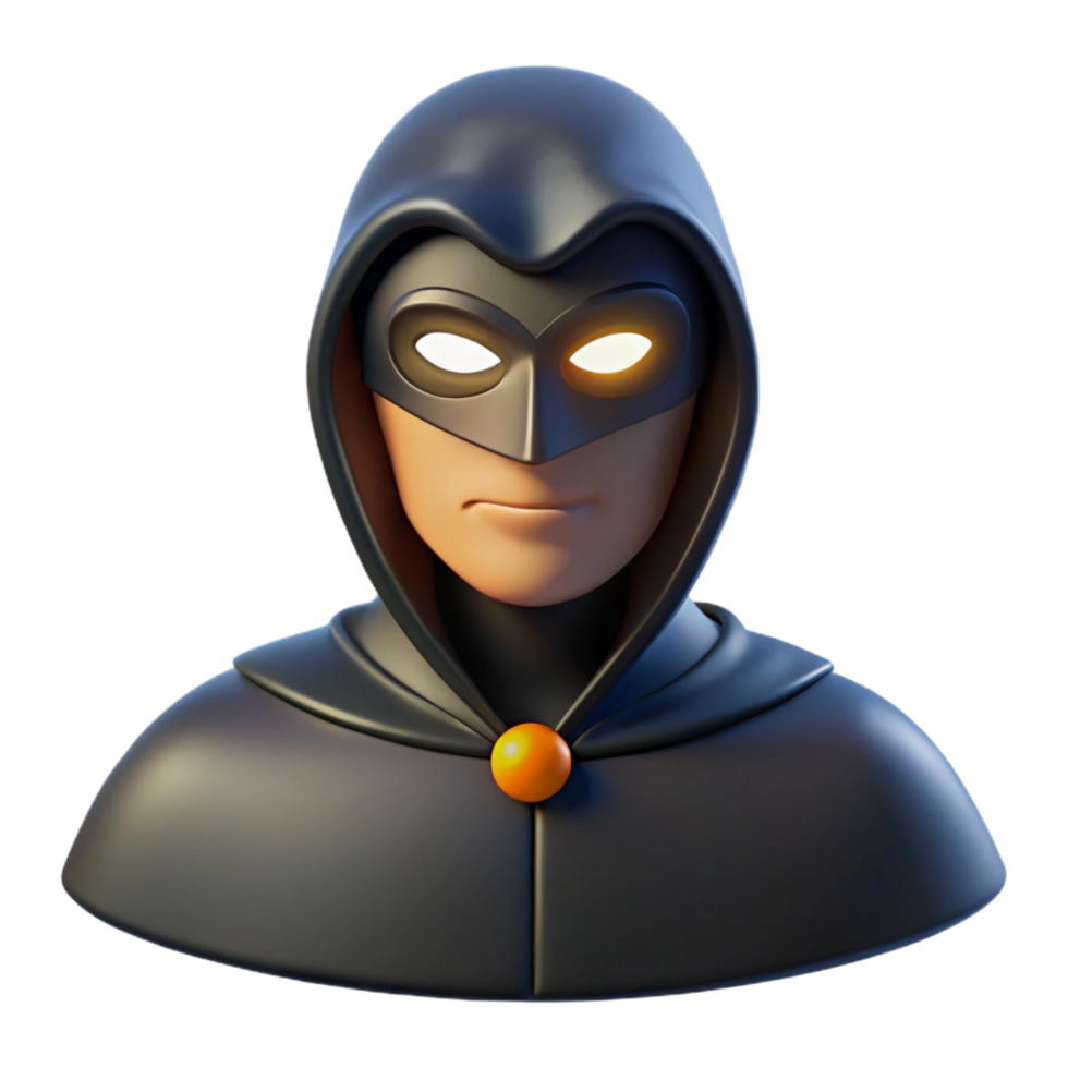 exceptional industrial Portrait of a mysterious masked figure, single spotlight, noir style luxury png