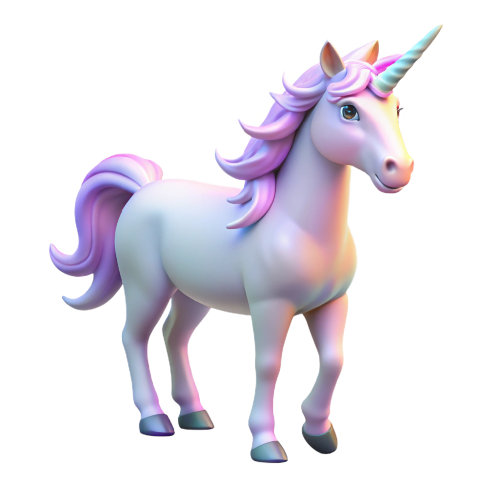 immaculate standout A powerful unicorn grazing in a magical meadow, its horn glowing with a soft, white light. Dreamlike, pastel colors, fantasy art style png