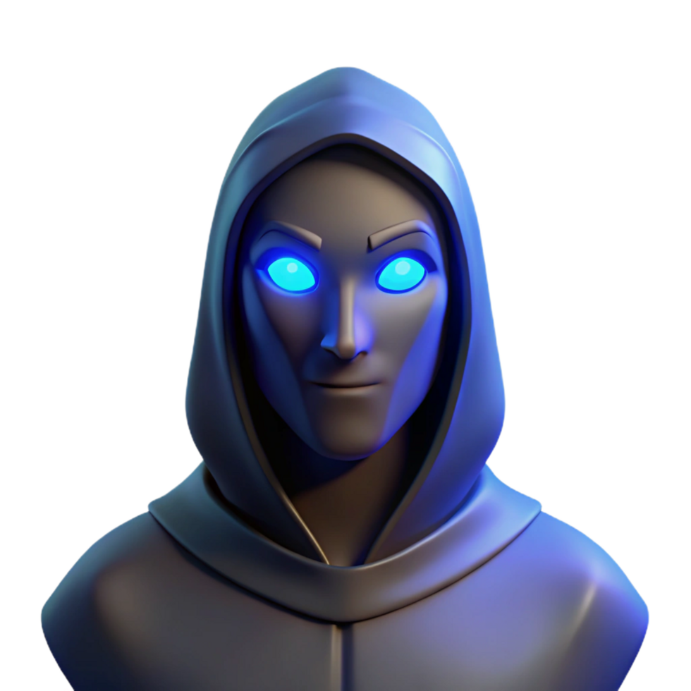spectacular dreamy victorian Portrait of a mysterious figure shrouded in shadows, with only their piercing blue eyes visible, lit by a single ray of moonlight, surrealist style artisan png