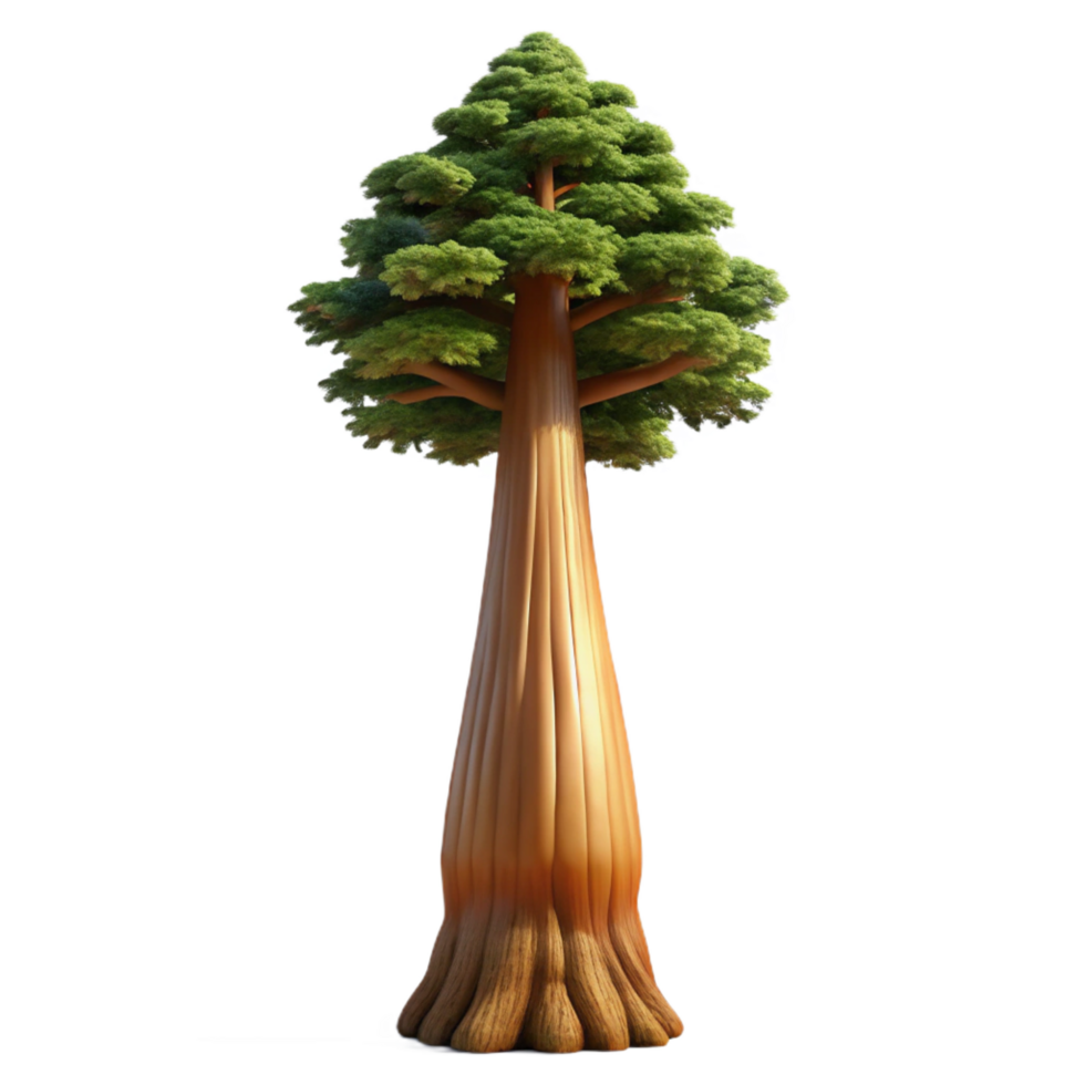 exquisite surreal A giant sequoia tree reaching towards the sky, majestic and imposing, realistic style, dappled sunlight precision png