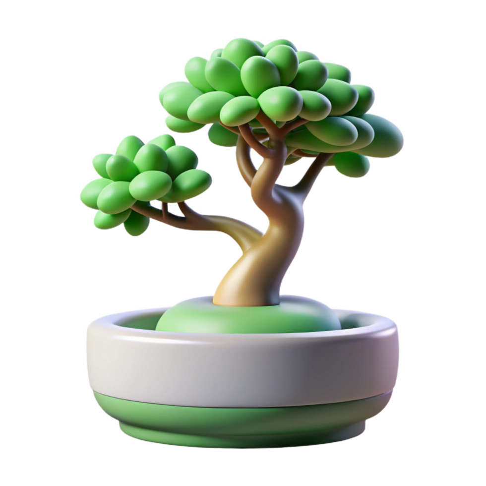 alluring baroque A bonsai tree in a ceramic pot, soft light, Zen style, minimalist composition, exclusive png