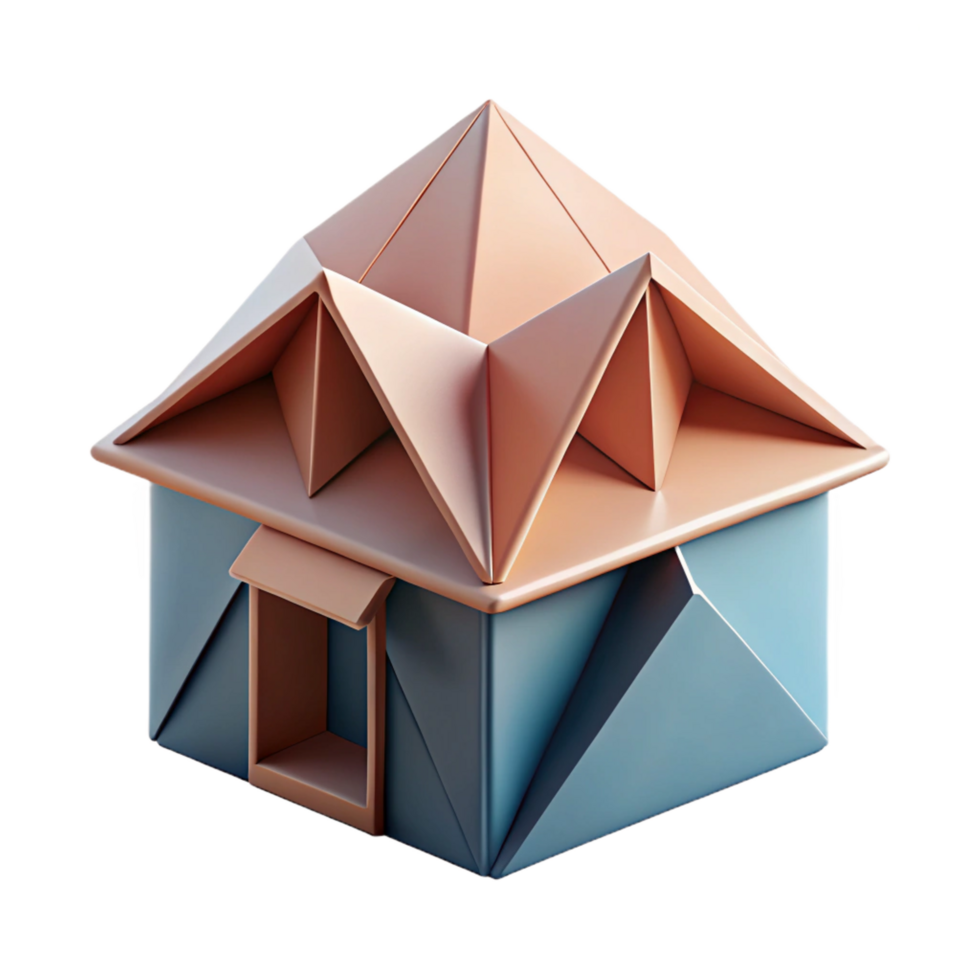 memorable nordic An intricate origami house, folded paper texture, soft lighting, whimsical, handcrafted png