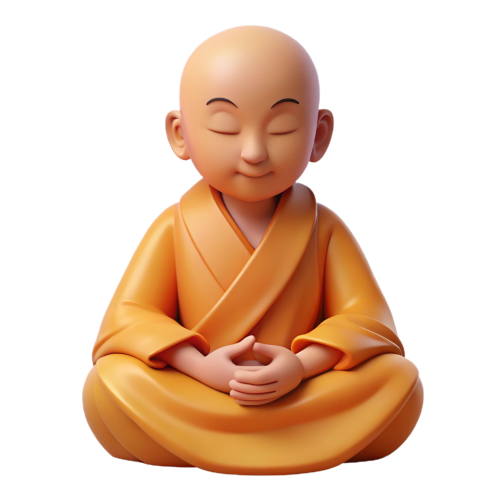 mesmerizing coveted Portrait of a serene monk in meditation, soft, even lighting, Buddhist art style png