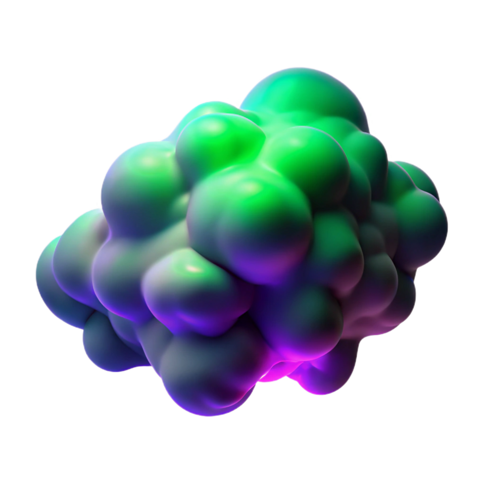 picturesque nostalgic minimalist A cloud of swirling, iridescent smoke in shades of deep purple and green, illuminated by a hidden, neon light source. Vaporwave style crisp png