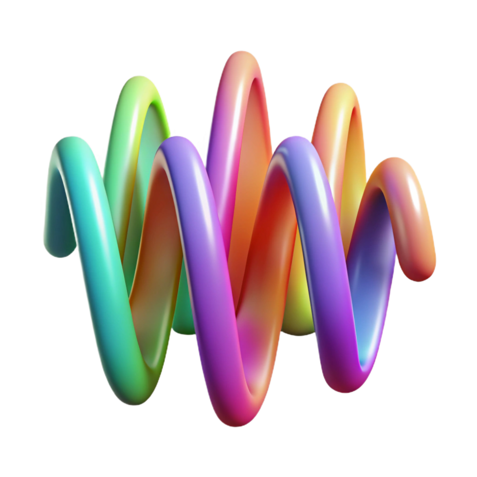 playful sumptuous An abstract representation of sound waves, with varying frequencies and amplitudes, visualized as colorful ribbons 4K png