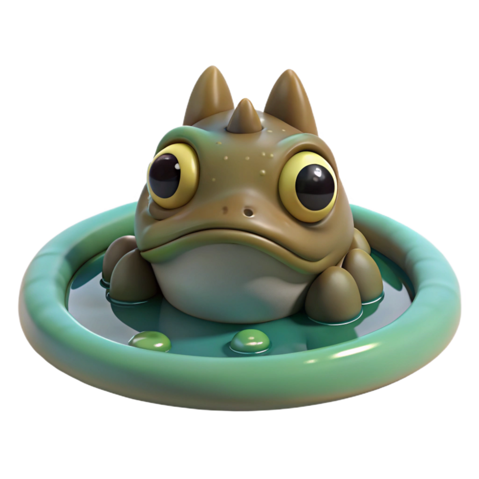 striking rare A lone kappa lurking in a murky pond, its hollow head filled with water, under a gloomy sky. Japanese folklore style png