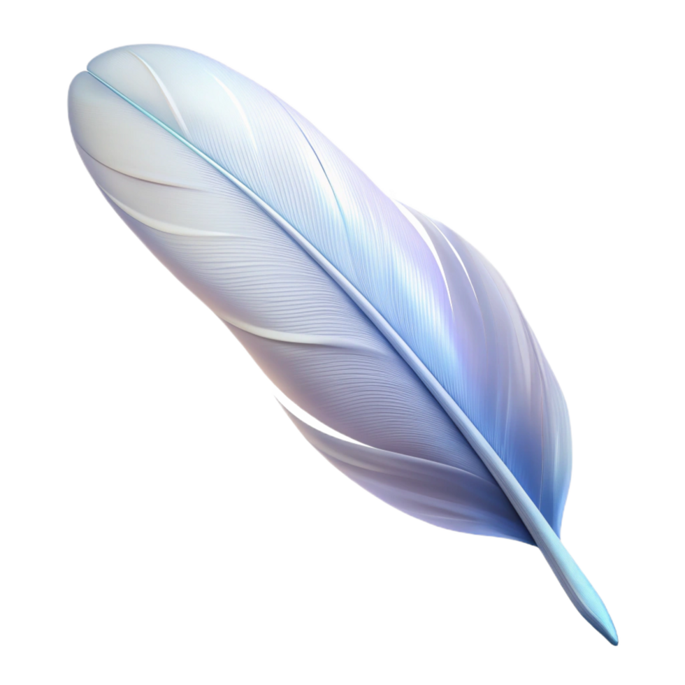 timeless creative A single, delicate feather, made of pure light, with soft, ethereal lighting, in a minimalist style authentic png
