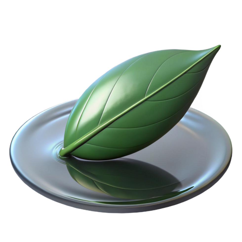 wonderful harmonious victorian A single leaf floating on still water, soft reflections, serene and contemplative, minimalist photography style high resolution png