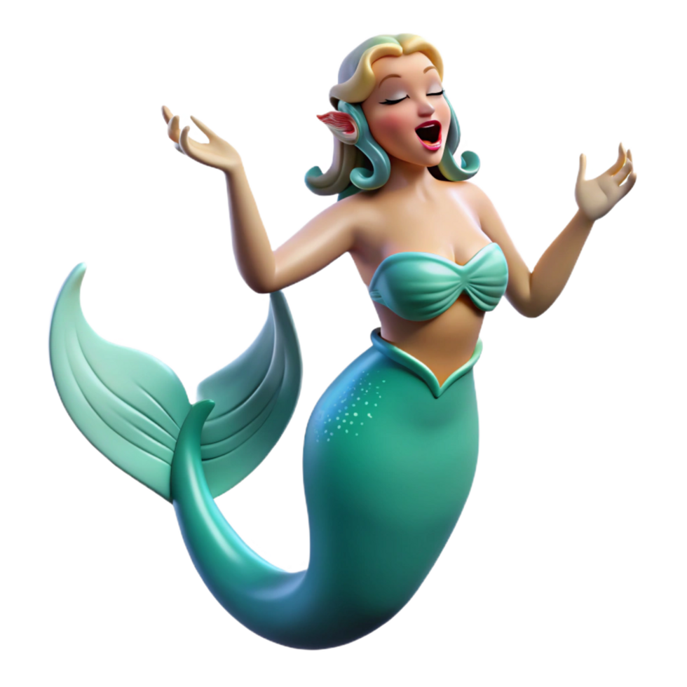 romantic exquisite A beautiful siren luring sailors with her enchanting song, misty seascape at dawn, Romantic style 8K png