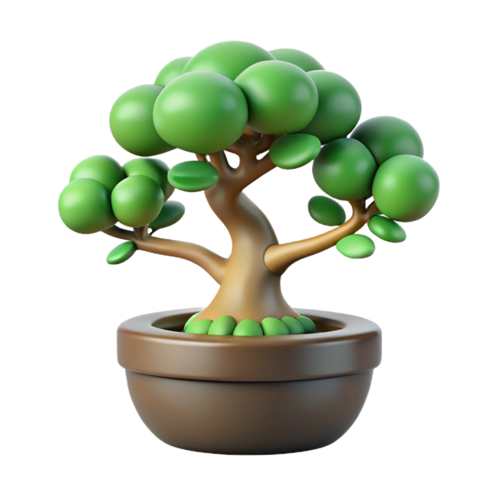 exquisite bohemian A bonsai tree in a pot, soft indoor lighting, minimalist and zen style artisan png