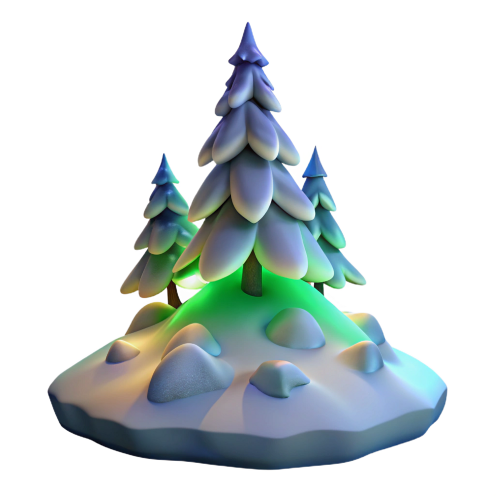 magnificent bold coastal A solitary, snow covered pine tree on a windswept mountain peak, illuminated by the ethereal glow of the aurora borealis. Greg Rutkowski style, cinematic lighting original png