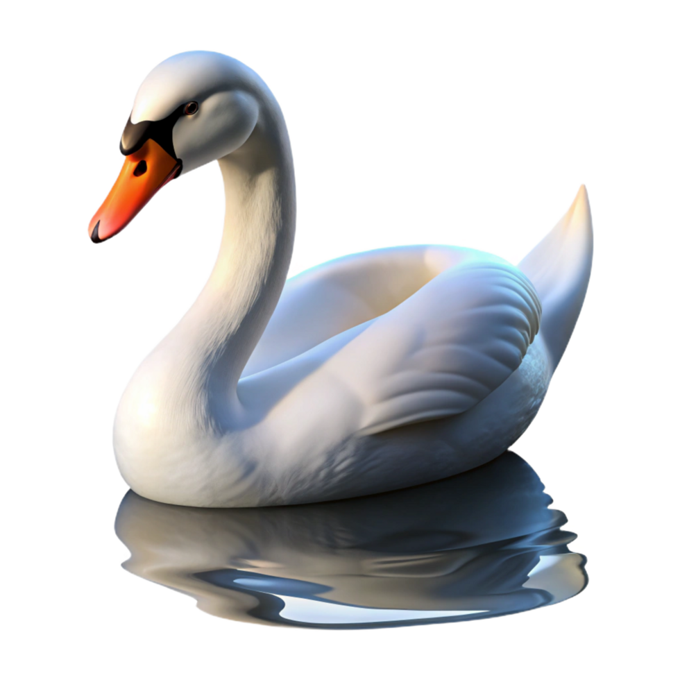 mesmerizing peaceful victorian Portrait of a graceful swan gliding across a still lake. Soft, reflective lighting. Nature photography style original png
