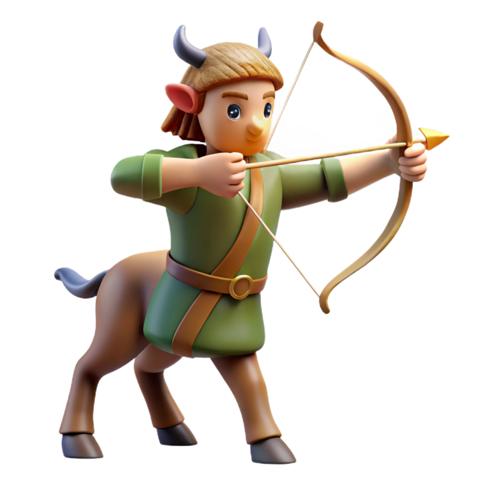 remarkable modern A wise centaur teaching archery in a sunlit forest glade, Impressionist style museum quality png