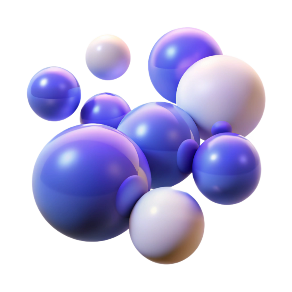 impressive distinctive A field of floating orbs of varying sizes and opacities, in a gradient from deep blue to pale lavender, with a subtle backlighting png