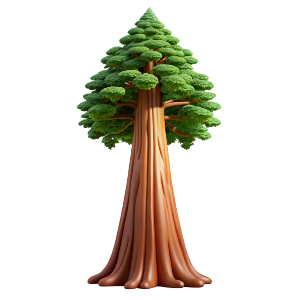 calm serene A towering sequoia tree in a misty forest, dappled sunlight, photorealistic style original png
